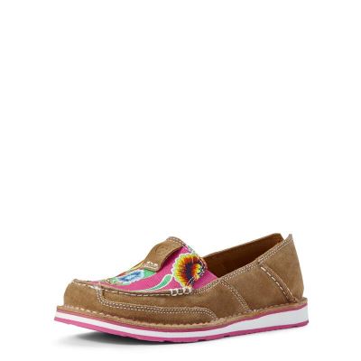 Ariat Cruiser Koyu Kahverengi / Pembe Loafer Ayakkabı Bayan (35152-607)